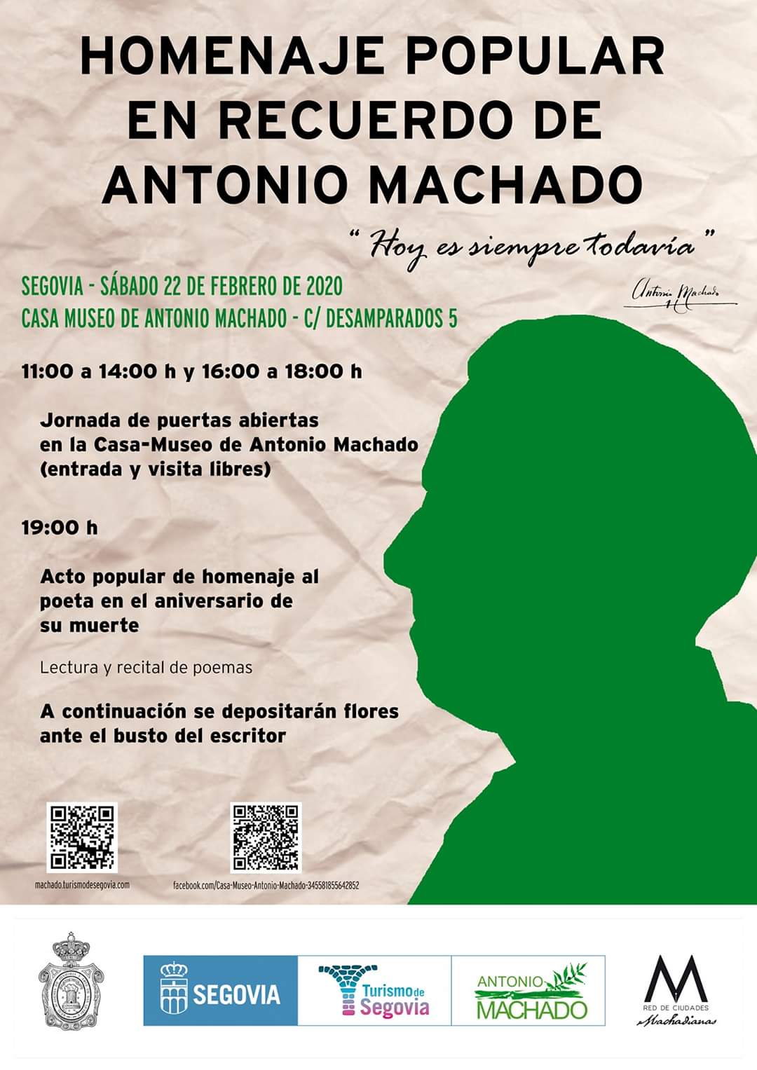 Homenaje popular en recuerdo de Antonio Machado