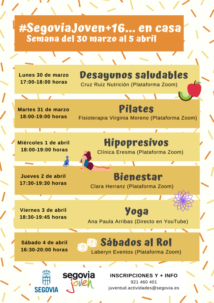 Casa Joven: Actividades online para mayores de 16 años (30 de marzo-5 abril)