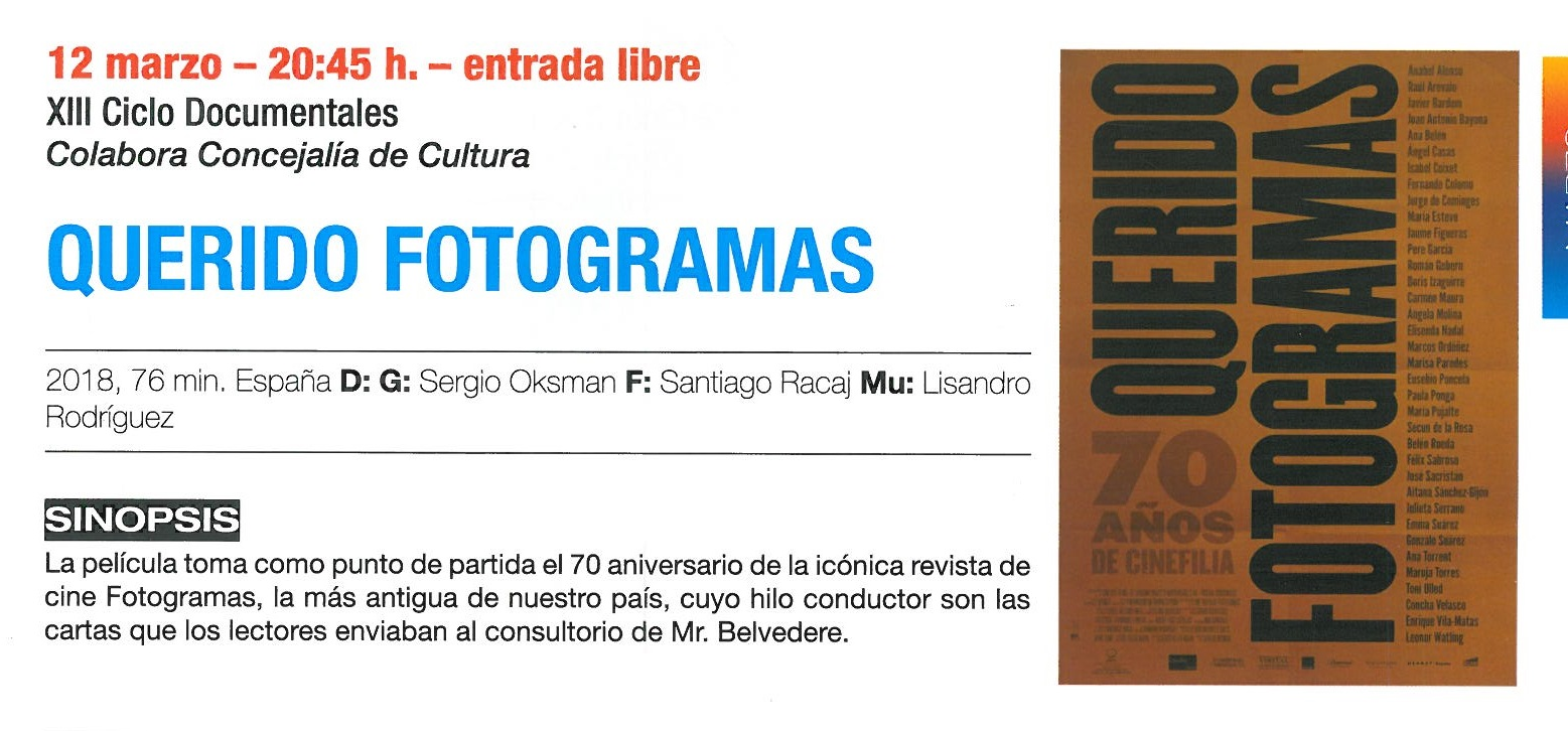 Documental Querido Fotogramas, en Magisterio
