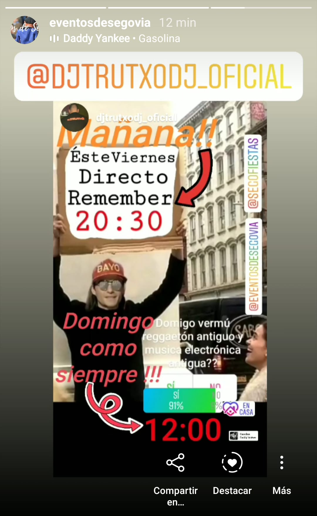 Sesión DJ Truxo de Música Electrónica (evento en Instagram)