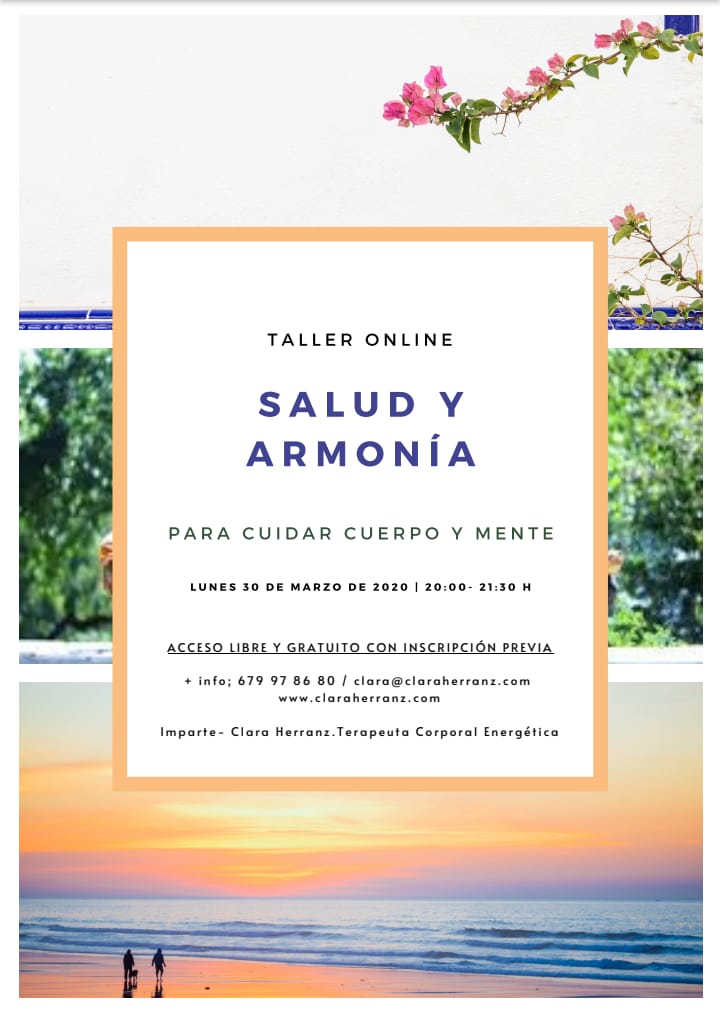 Taller online de Salud y Armonía para cuidar cuerpo y mente