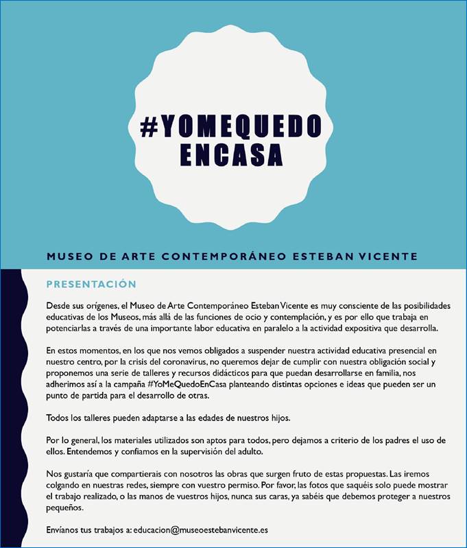 #YoMeQuedoEnCasa con el Museo de Arte Contemporáneo Esteban Vicente