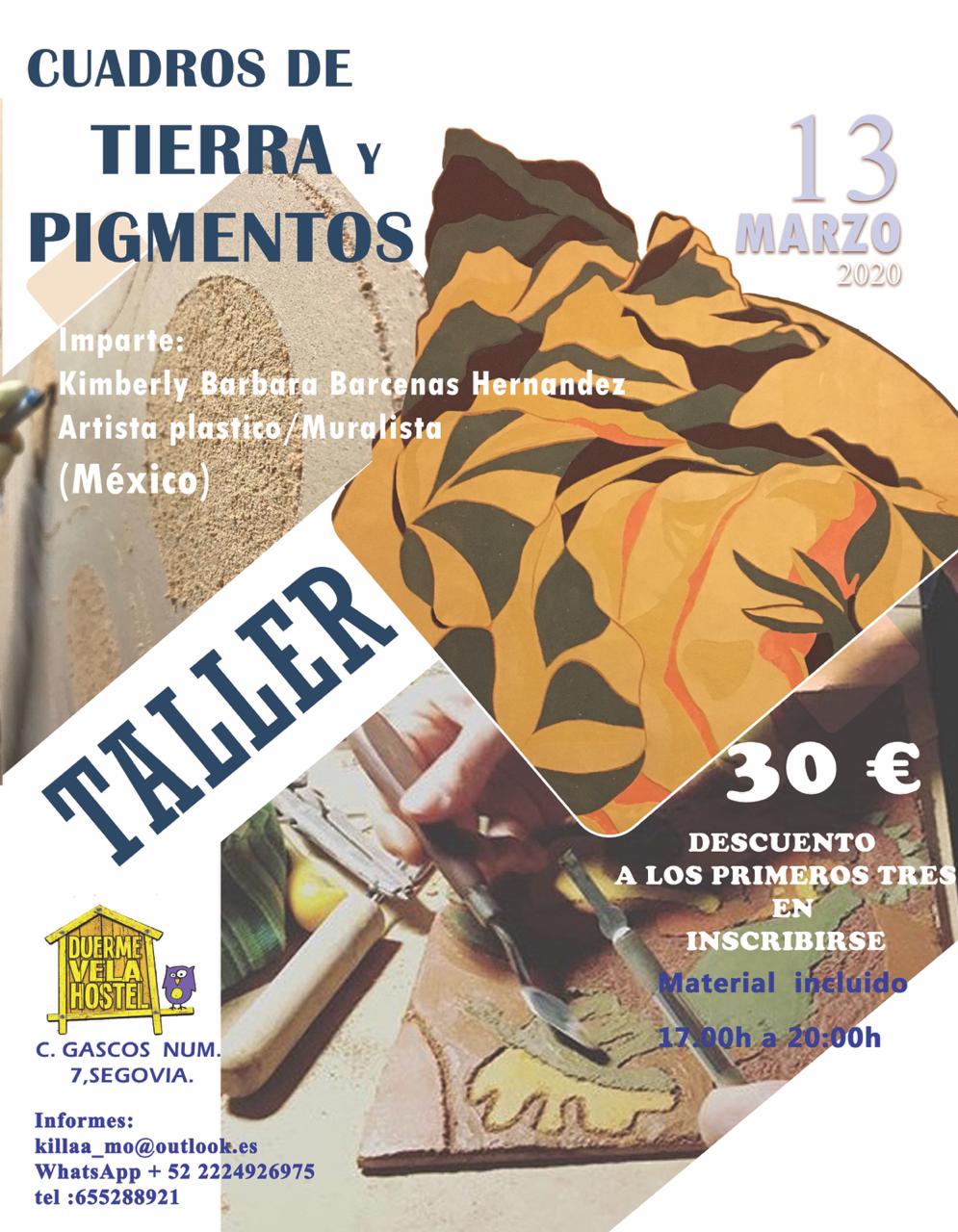 Taller: Cuadros de tierra y pigmentos en Duermevela Hostel