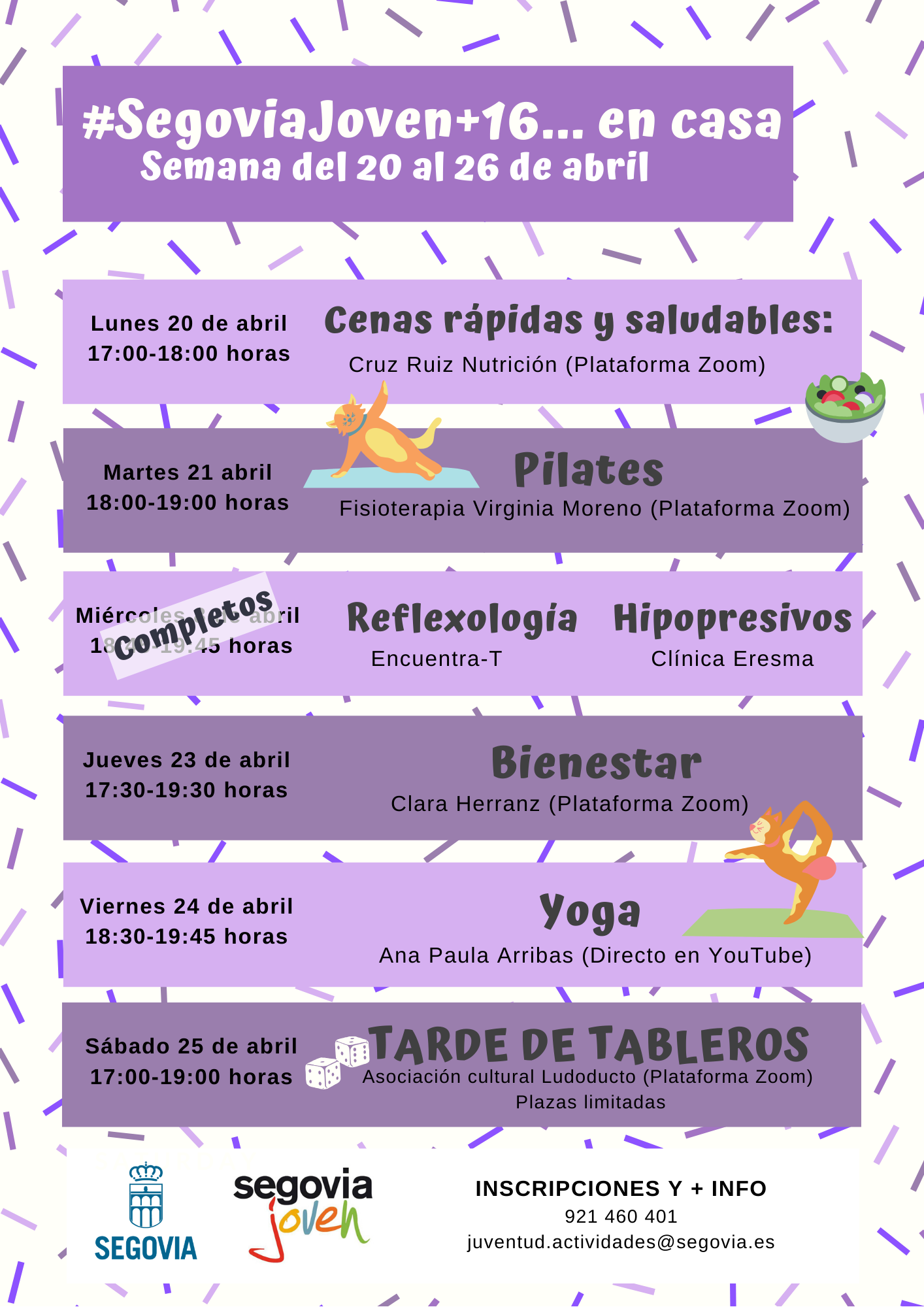 Casa Joven – Actividades online para mayores de 16 años (del 20 al 26 de abril)