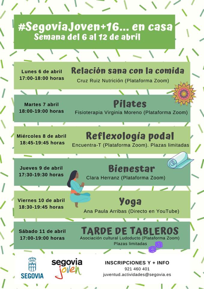 Casa Joven – Actividades online para mayores de 16 años (del 5 al 12 abril)