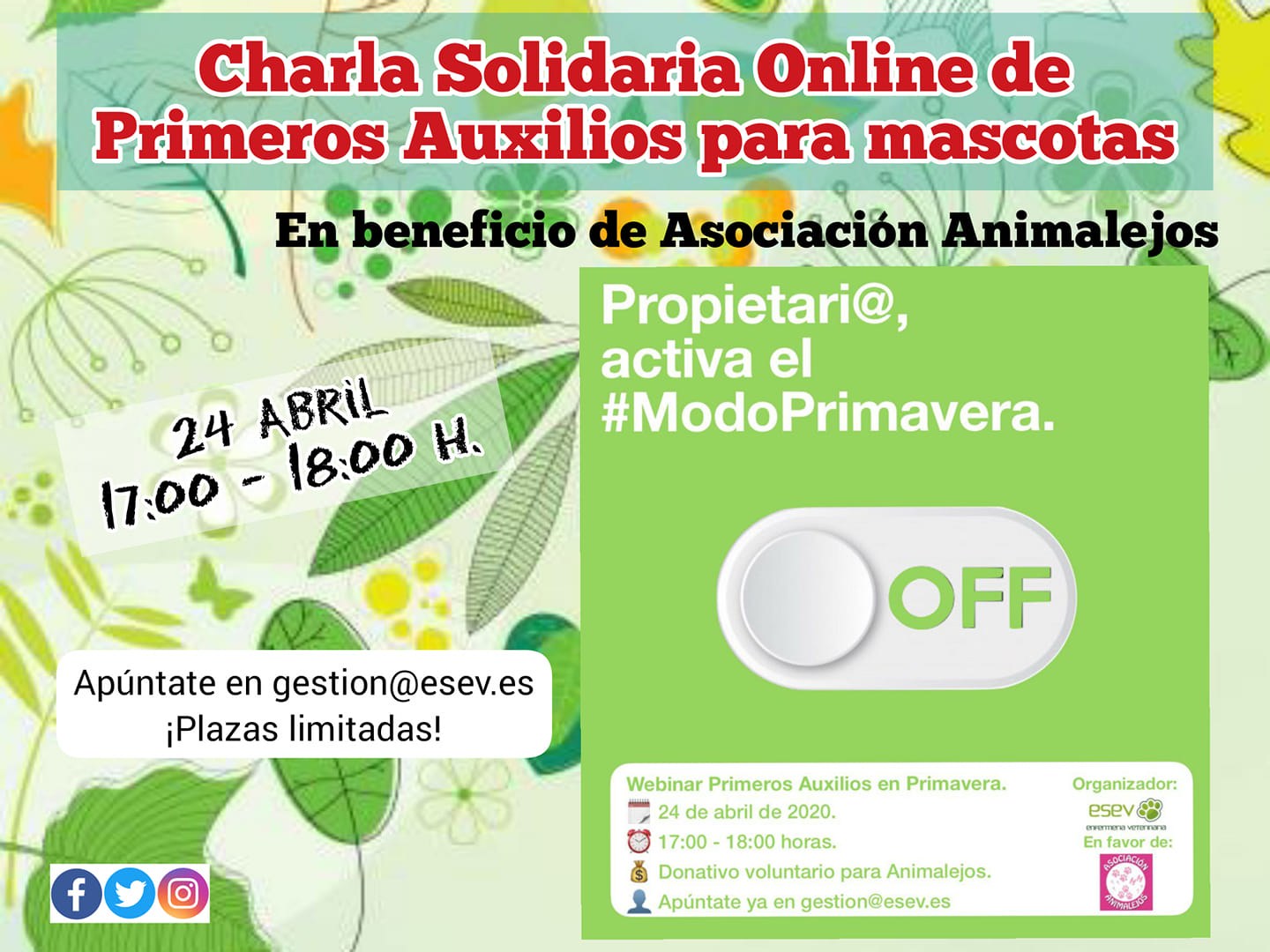 Charla online de primeros auxilios para mascotas