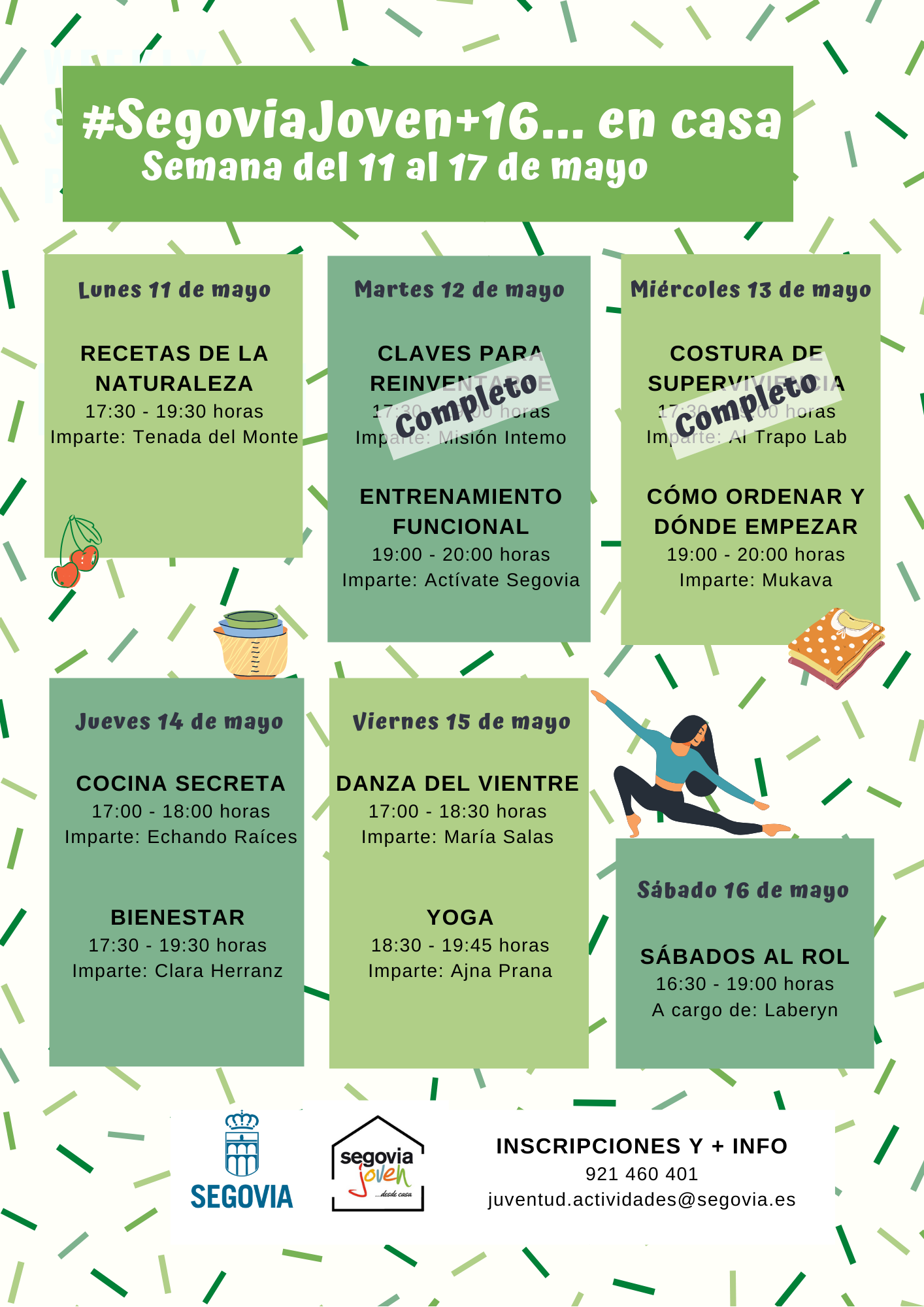Casa Joven – Actividades online para mayores de 16 años (del 11 al 18 de mayo)