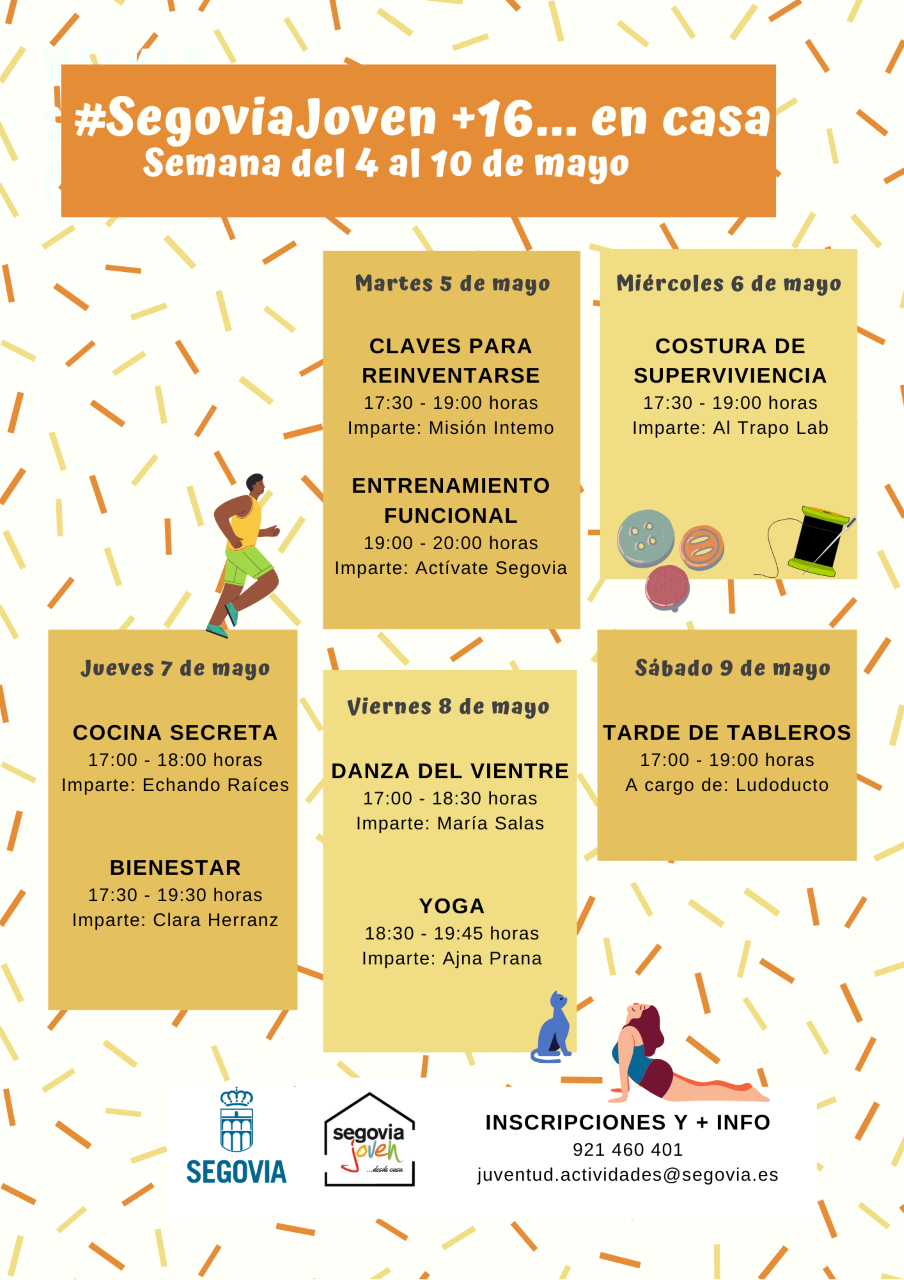 Casa Joven – Actividades online para mayores de 16 años (del 4 al 10 de mayo)