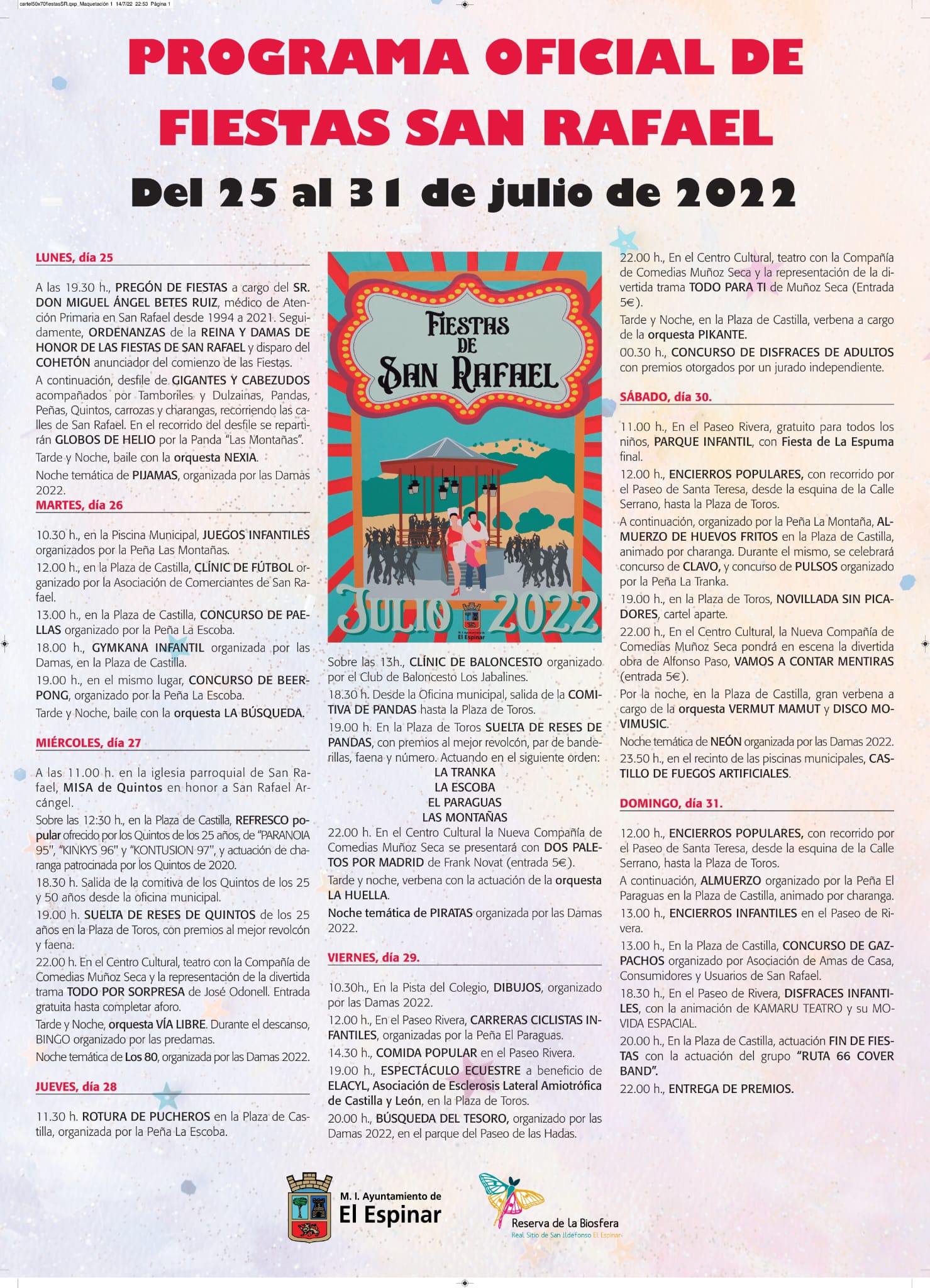 Fiestas de San Rafael 2022 Eventos de Segovia