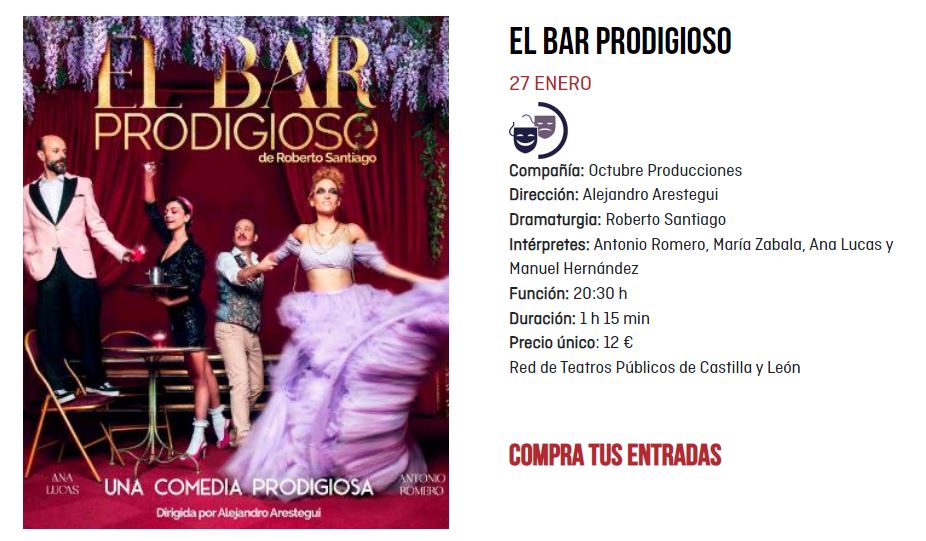EL BAR PRODIGIOSO en Teatro Juan Bravo