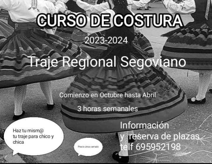 Curso de costura 2023-2024 Traje Regional Segoviano