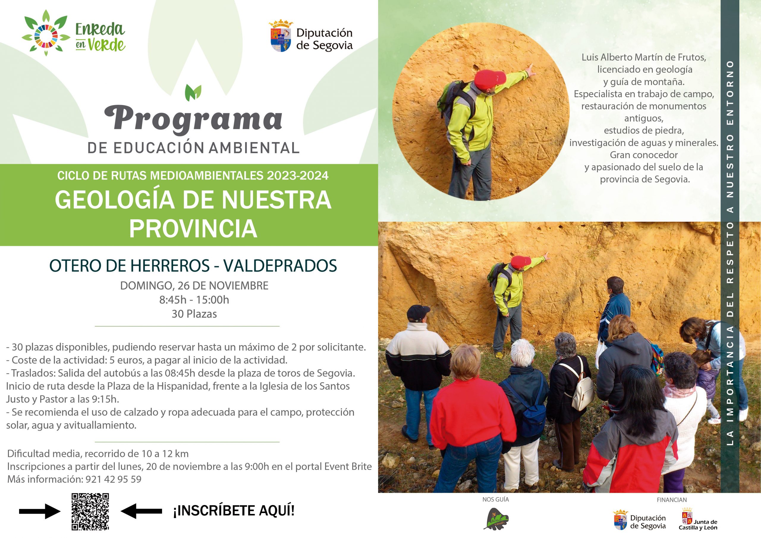 Ciclo de rutas 'Enreda en verde' - Geología de nuestra provincia (Otero de Herreros - Valdeprados)
