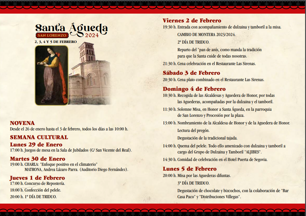 Festividad de Santa Águeda 2024 San Lorenzo