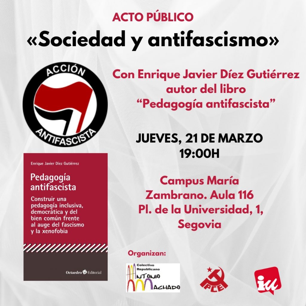 Charla Sociedad y antifascismo en UVa Segovia