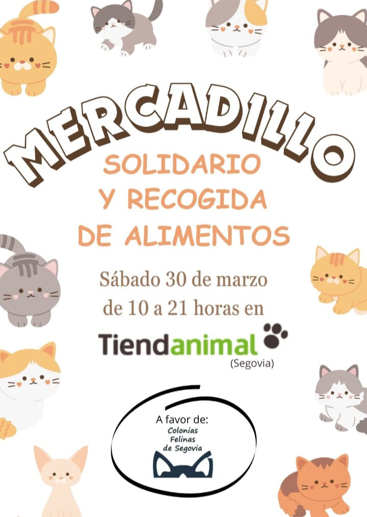 Mercadillo solidario y recogida de alimentos en Tiendanimal